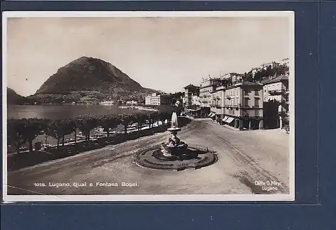 AK Lugano Quai e Fontana Bossi 1935