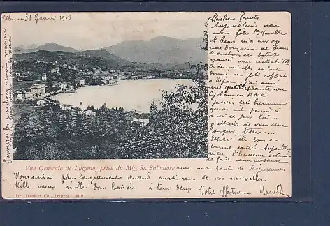 AK Vue Generale de Lugano prise du Mte St. Salvatore 1903