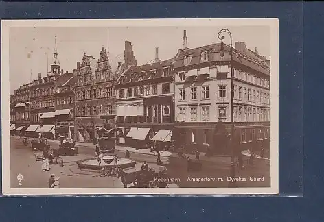 AK Kobenhavn Amagertorv m. Dyvekes Gaard 1924