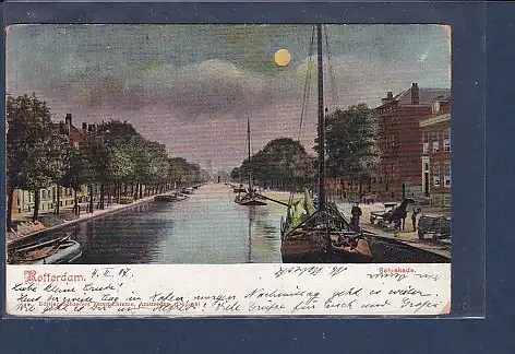 Mondschein AK Rotterdam Schiekade 1907