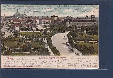 AK Milano Panorama dalla Torre Stigler 1905