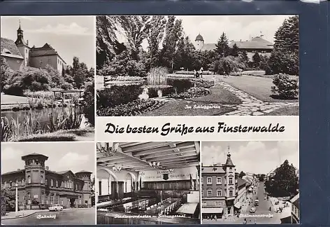 AK Die besten Grüße aus Finsterwalde 5.Ansichten Bahnhof 1974