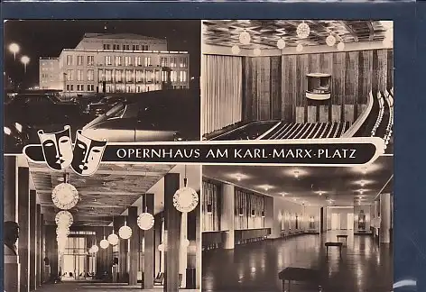 AK Opernhaus am Karl Marx Platz Leipzig 4.Ansichten 1963