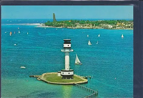 AK Kiel Friedrichsorter Leuchtturm mit Blick auf Laboe 1970