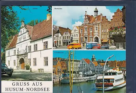 AK Gruss aus Husum Nordsee 3.Ansichten Schiffbrücke 1970