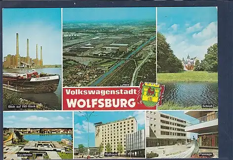 AK Volkswagenstadt Wolfsburg 6.Ansichten Blick auf VW Werk 1979