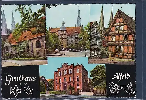 AK Gruß aus Alfeld 4.Ansichten Landratsamt 1961