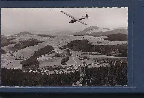 AK Wasserkuppe Fliegerdenkmal mit Fernsicht Segelflieger 1960