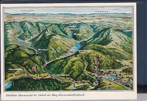 AK Nördlicher Schwarzwald bei Forbach mit Murg Schwarzenbachkraftwerk 1986