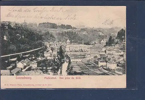 AK Luxembourg Pfaffenthal Vue prise du Bock 1900