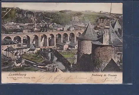 AK Luxembourg Faubourg de Clausen 1904