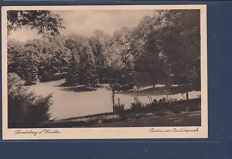 AK Landsberg a. Warthe Partie im Quilitzpark 1930