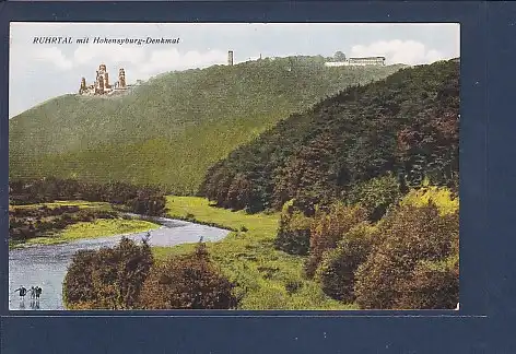 AK Ruhrtal mit Hohensyburg Denkmal 1929