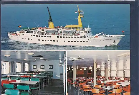 AK MS First Lady 3.Ansichten Reederei Eils + Co Cuxhaven - Flensburg 1980