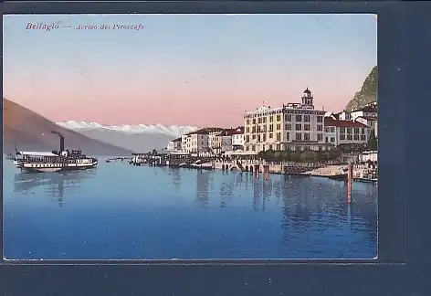 AK Bellagio - Arrivo del Piroscafo 1920
