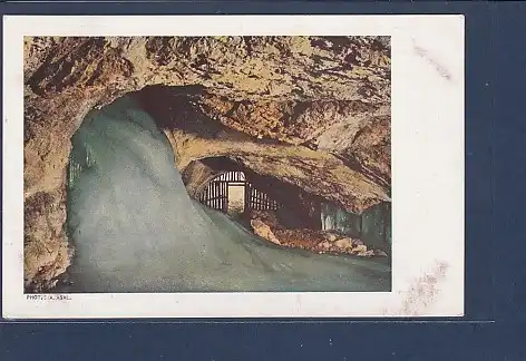 AK Eisriesenwelt im Tennengebirge Salzburg Eissee gegen Höhleneingang 1930