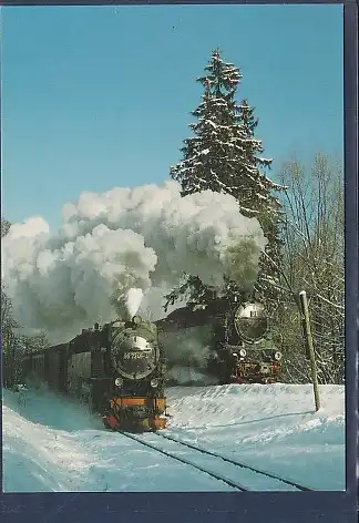 AK Doppelausfahrt aus dem Bf. Alexisbad 1990
