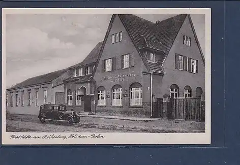 AK Gaststätte am Reiherberg Potsdam-Golm ( Auto) 1940