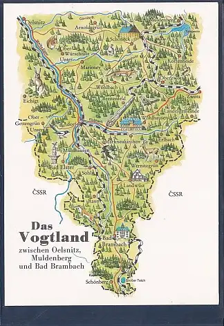 AK Das Vogtland zwischen Oelsnitz Muldenberg und Bad Brambach 1984