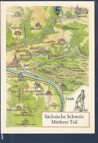 AK Sächsische Schweiz Mittlerer Teil Sebnitz - Bad Schandau 1985