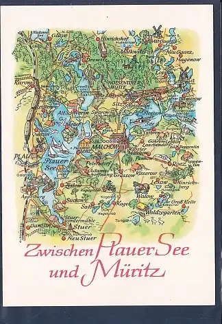 AK Zwischen Plauer See und Müritz Malchow 1976