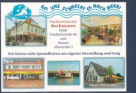 AK Fischrestaurant Beckmann Heide - Büsum 5.Ansichten 1990