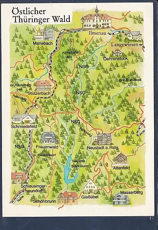 AK Östlicher Thüringer Wald Ilmenau - Gießübel 1985