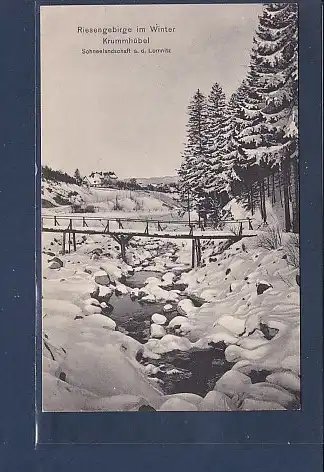 AK Riesengebirge im Winter Krummhübel Schneelandschaft a.d. Lomnitz 1914