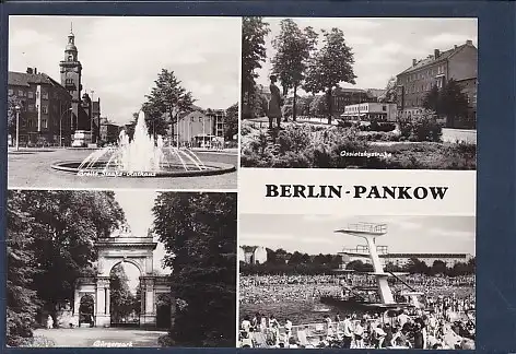 AK Berlin Pankow 4.Ansichten Ossietzkystraße - Freibad 1970