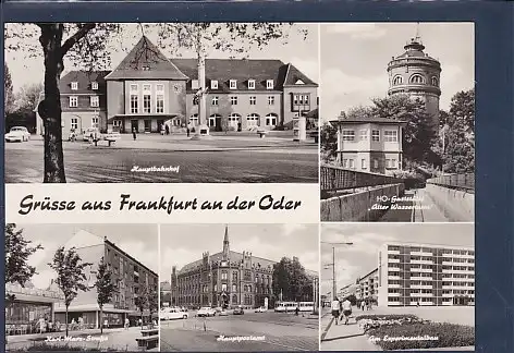 AK Grüsse aus Frankfurt an der Oder 5.Ansichten Bahnhof 1968