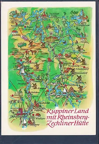 AK Ruppiner Land mit Rheinsberg - Zechliner Hütte 1986