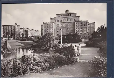 AK Messestadt Leipzig Opernhaus mit Schwanenteich 1968