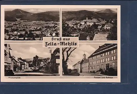 AK Gruß aus Zella Mehlis 4.Ansichten Postamt 1962