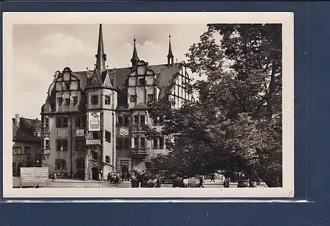 AK Saalfeld / Saale Rathaus 1954