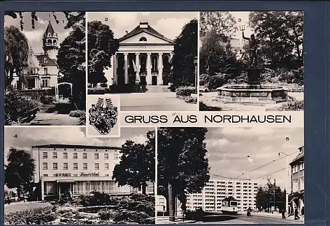 AK Gruss aus Nordhausen 5.Ansichten Theater 1975