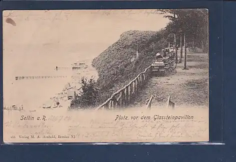 AK Sellin a. R. Platz vor dem Glassteinpavillon 1904