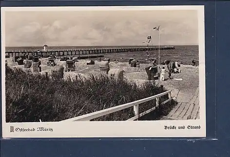 AK Ostseebad Müritz Brücke und Strand 1941