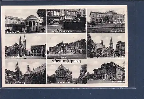 AK Braunschweig 9.Ansichten Bahnhof, Hauptbahnhof 1940