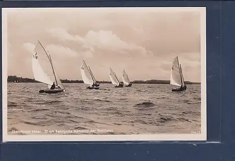 AK Steinhuder Meer Rennjolle während der Wettfahrt 1937