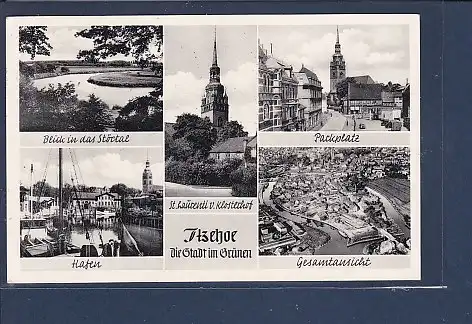 AK Itzehoe 5.Ansichten Hafen - Parkplatz 1955