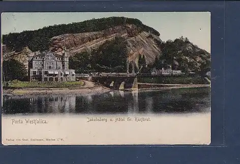 AK Porta Westfalica Jakobsberg u. Hotel Gr. Kurfürst 1906