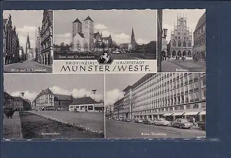 AK Münster / Westf. 5.Ansichten Servatiplatz - Buba Direktion 1960