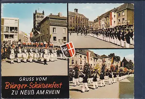 AK Gruss vom Bürger Schützenfest zu Neiß am Rhein 3.Ansichten 1970