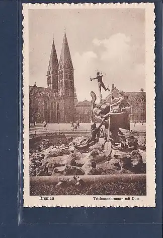 AK Bremen Teichmannbrunnen mit Dom 1930