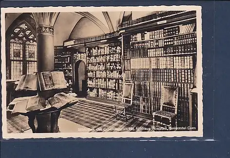AK Bibliothek des Cusenusstifts BernKastel Cues 1937