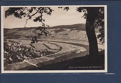 AK Blick von Marienburg auf Pünderich 1940