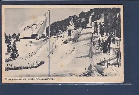 AK Skispringen auf der großen Olympiaschanze Garmisch Partenkirchen 1940