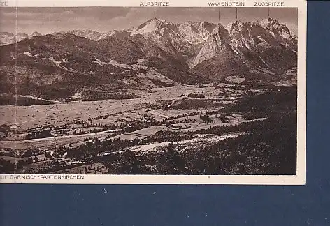 Klapp AK Blick vom Grasberg auf Garmisch Partenkirchen 1930
