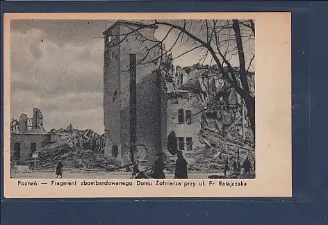 AK Poznan - Fragment zbombardowanego Domu Zolnierza przy ul. Fr. Ratajczaka 1920
