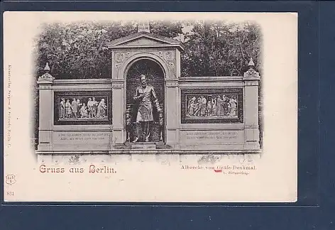 AK Gruss aus Berlin Albrecht von Gräfe Denkmal 1910